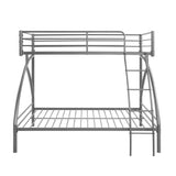 Gray Metal Frame Twin/Full Bunk Bed, Youth Bed, Youth Bedroom Furniture, Easy Assembly B011P248591