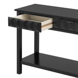 U_STYLE Fir Veneer Modern Stylish Console Table with Honeycomb Design,Suitable for Study,Entryway, N711P230811B