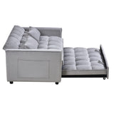 3 in 1 Convertible Sleeper Sofa Bed, Modern Pull Out Couch Bed, Adjustable Backrest, Velvet Loveseat W2121P179225