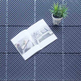 Patio Interlocking Deck Tiles, 12"x12" Square Composite Decking Tiles, Four Slat Plastic Outdoor W1859P224294