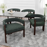 COOLMORE Modern Accent Chair Teddy Upholstered Armchair with Open Back 3 Legs Barrel Dining Chair W395P233455