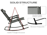 Outdoor Rocking Chair Set of 2, Folding Patio Lawn Rockers with Headrests for Yard, Deck & Backyard, 91920924