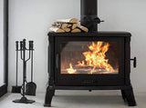 5 Pcs Iron Fireplace Tools Set,7.28L x 7.28 Wx 31.9H in,Black 24696461