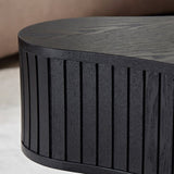42.52 Inch Modern Wooden Handcraft Drum Coffee Table Irregular Shaped Coffee Table for Living W2582P251225