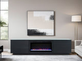 73 inch Fireplace TV Stand for TVs up to 85 inches, Black Finish B108P255362