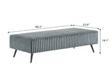 Mavela Wide Wale Corduroy Upholstery Bench, Blue T2574P243223