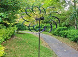 Rainbow Windmill Iron Windmill Double layer Windmill Leaves Lawn Windmill Courtyard Sculpture Art 39411992