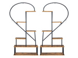 2pcs 6 Layers Half Heart Iron Wood Suitable For Garden Balcony Patio Lawn Home Decoration Plant 76987031