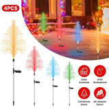 7-Color Solar Christmas Tree Stake Lights , Lifelike Fiber Optic Cedar Design with Star, 58295265
