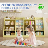 Yellow Wooden Toy Storage Organizer Cabinet Kids Bookshelf Children Bookcase Toddler Baby Sling Book W2876P233539
