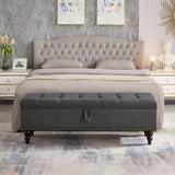 59" Bed Bench with Storage Grey Fabric W1097124942
