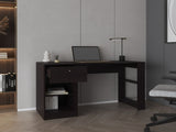 Computer Desk, 1 Drawer, 2 Shelves, Black B097P262381