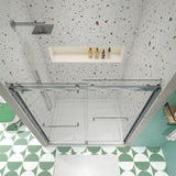 Bypass shower door, sliding door, with 5/16" tempered glass and Polished Chrome finish 6074 W2122P166984