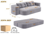 78.7" Modern 2-in-1 Foldable Sofa with Functional Blanket and 2 Soft Pillows,Comfortable Plush W3219P317385