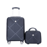 ZNTS 2Piece Luggage Sets ABS Lightweight Suitcase , Spinner Wheels, BLACK W284P149261