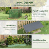 Green Raised Garden Bed with Crop Cage and Shade Cloth 90.5" W x 43.25" D x 43.25" H 89139716