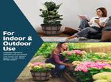 10-Inch Whiskey Barrel Planters Outdoor Pack of 6 - Durable Plastic Plant Pots for Indoor & Outdoor 13142033