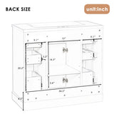 36" Bathroom Vanity without Sink, Cabinet Base Only, One Cabinet and Six Drawers, Grey WF306253AAE