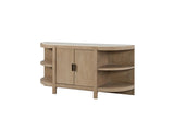 Curved 2-Door Console Table w/ Marble Top B2699P323083