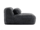 Aviana Armless Sofa W/Pillow Plush Fabric-Dark Grey W714P380193