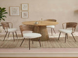 Wicker dining chairs - 4-piece set - Farmhouse soft padded cane back kitchen chair with sponge 81363708