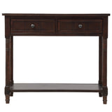 ZNTS Series Console Table Traditional Design with Two Drawers and Bottom Shelf 73279163