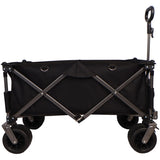 ZNTS Folding Wagon, Heavy Duty Utility Beach Wagon Cart for Sand with Big Wheels, Adjustable Handle&Drink 91733039