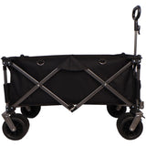 ZNTS Folding Wagon, Heavy Duty Utility Beach Wagon Cart for Sand with Big Wheels, Adjustable Handle&Drink W321P163962