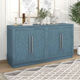 TREXM Sideboard with 4 Doors Large Storage Space Buffet Cabinet with Adjustable Shelves and Silver N715P192557M
