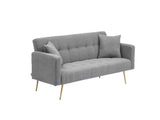 71.7 - inch Grey Teddy Fleece Sofa Bed with Two Included Throw Pillows W3356P298514