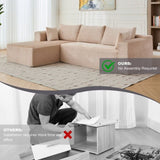 Compression Sectional Couch with Comfy Chaise, Boneless L Shape Sofa with Deep Seat, Minimalist 21327516