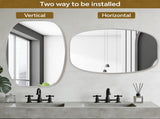 30x40 in Silver Metal Framed Oval Vanity Bathrrom Mirror for Wall W2203P476483