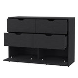 Basilea 4 Drawers Double Dresser with 2 pull down Cabinets Black B200P239598