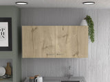 Napoles Wall Cabinet, Two Shelves, Double Door -White / Light Oak B20092042