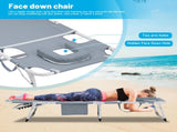 3-in-1 Heavy Duty Tanning Chair with Face Hole Adjustable 5-Position Folding Chaise Lounge Chairs 91743995