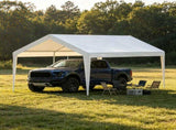 10 x 20 ft Carport Replacement Canopy Cover, Heavy-Duty Waterproof Garage Top Tarp with Ball Bungees 08648136