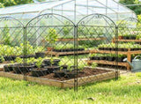 4 Pack 11.5' L x 43" H Curved Vines Steel Garden Fence Panels Rust-Resistant Decorative Flower 86010777