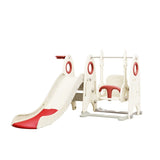 ZNTS 4 in 1 Toddler Slide and Swing Set, Kids Playground Climber Slide Playset with Basketball PP313705AAJ