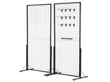 2-Pack 2' x 5.6' Gridwall Display Tower, Double-Sided Floorstanding Rack with T-Base & Clips 92322734