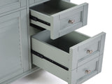 36" Blue Grey Bathroom Vanity with Ceramic Sink - Soft-Close Drawers, Solid Wood Frame, W2896P344088