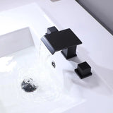 Waterfall Widespread Bathroom Sink Faucet,for 3 Hole 8 Inch Two Handles Bathroom Faucet DSDC783MB