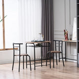 Fire Wood PVC Black Paint Breakfast Table for Couples with Curved Back 37100463