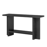 U_STYLE Vintage-Inspired and Ash Wood Veneer ConsoleTable with T-Leg Design,Suitable for N711P241289B