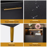 Double Door 6-Layer Shoe Cabinet with High Foot LED Lights Particle Board 80*38*90cm Black 37595118