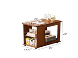 Bamboo folding edge table with movable storage, foldable tabletop suitable for beds and sofas, W2641P454908