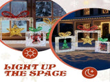 Set of 3 Lighted Iridescent Cut-out Gift Box Christmas Decorations, Pre-lit Holiday Decor with 357 77157291