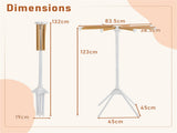 Foldable Bamboo Clothes Drying Rack with 40 Hanger Slots, Space Saving Laundry Drying Stand for 84813643