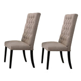 Tan and Vintage Black Tufted Parson Chairs B062P182740