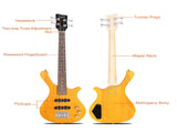 GW101 36in Small Scale Electric Bass Guitar Suit With Mahogany Body SS 37673559