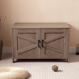 Cat Litter Box Enclosure, Litter Box Furniture Hidden with Barn Door, Wooden Washroom Furniture, W3008P235407